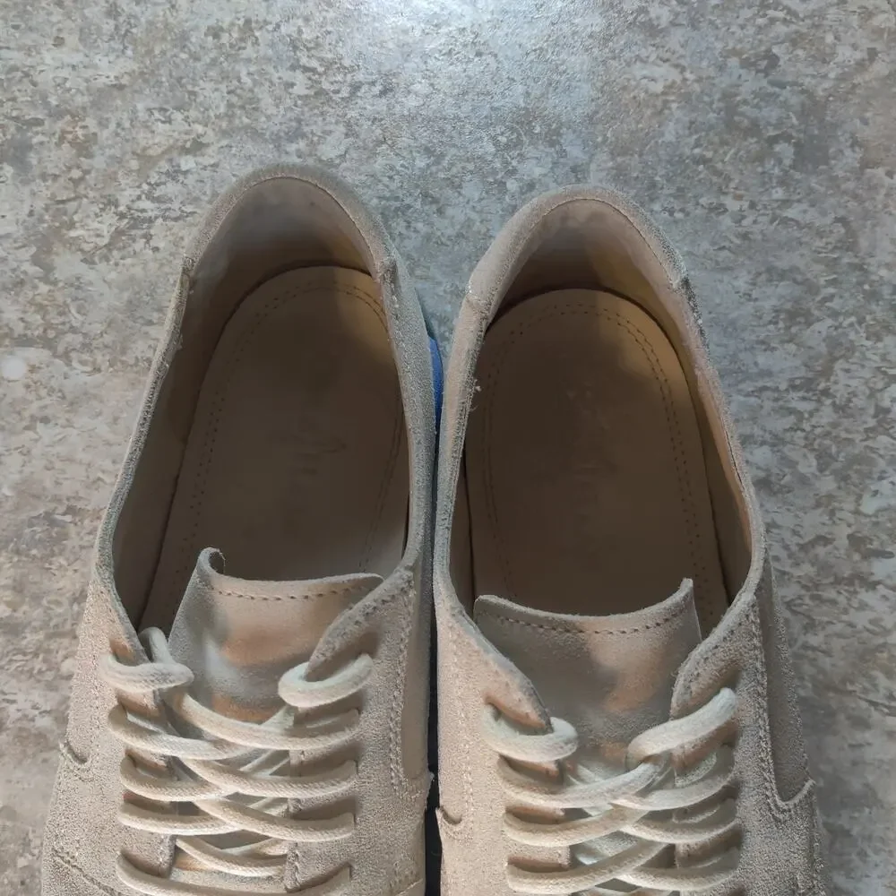 Cole Haan Air Jasper Shoes Men's 10 M Wing Tip White Suede Oxfords